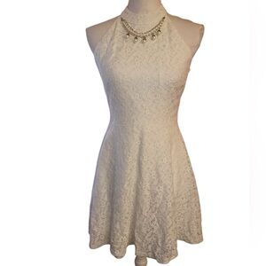 Papaya Brand Women’s Lace sleeveless Mini Dress White Size LARGE